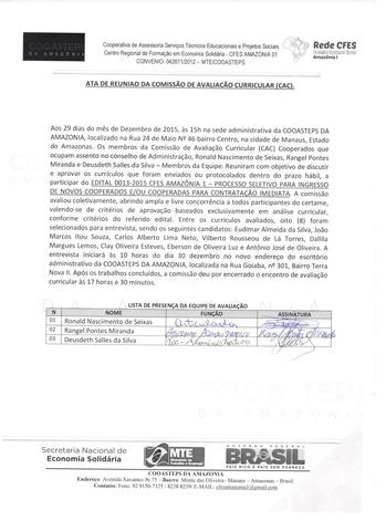 Cfes am 01   edital 013 2015   ata de reuniao da comissÃo de avaliacÃo curricular (cac)   resultado preliminar display